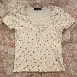 preppy floral brandy melville top
